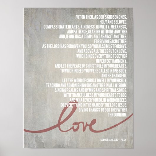14-inch x 11-inch Colossians 3:12-17 Poster (Voorkant)