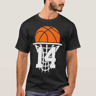 14 jaar basketbal 14e verjaardag t-shirt