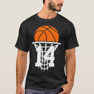 14 jaar basketbal 14e verjaardag t-shirt