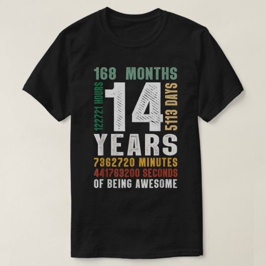 14 jaar Geweldige 14e verjaardag van gipsplaten G T-shirt (Design voorkant)