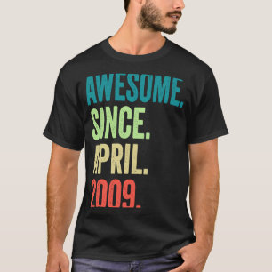 14 jaar Geweldige sinds april 2009 14e verjaardag T-shirt