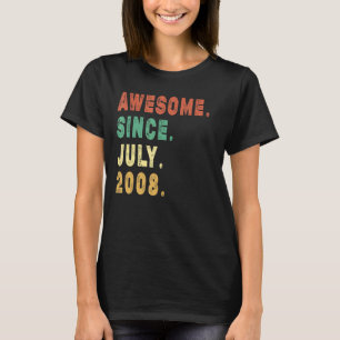 14 jaar Geweldige sinds juli 2008 14e verjaardag T-shirt