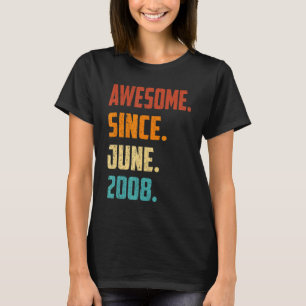 14 jaar Geweldige sinds juni 2008 14e verjaardag T-shirt