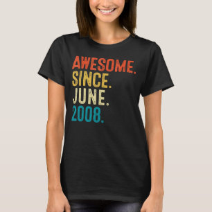 14 jaar Geweldige sinds juni 2008 14e verjaardag T-shirt