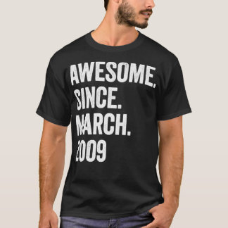 14 jaar Geweldige sinds maart 2009 14e verjaardag1 T-shirt