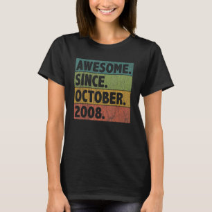 14 jaar Geweldige sinds oktober 2008 14e geboorte T-shirt