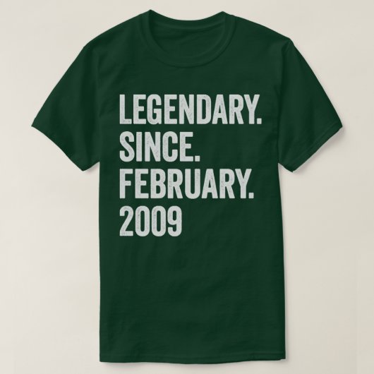 14 jaar Legendary sinds februari 2009 14e geboorte T-shirt (Design voorkant)