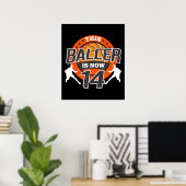 14 jaar oud Basketball Kind Gift Son Poster (Thuiskantoor)
