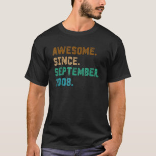 14 jaar oud cadeau Geweldige sinds september 2008 T-shirt