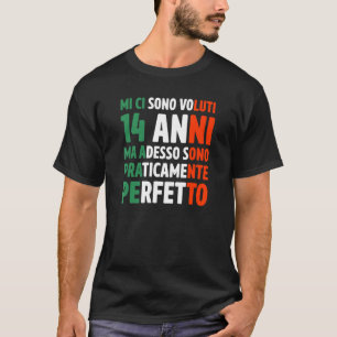 14 jaar oud cadeau grappig mannelijk verjaardagsme t-shirt