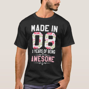 14 jaar oud in 2008 14e verjaardag in het Teenage T-shirt