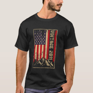 14 Jaar Oud Vintage 2011 Amerikaanse Vlag 14e Verj T-shirt