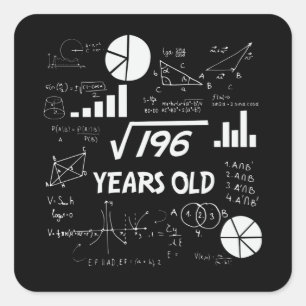 14 jaar oude Bday Geeky Wiskunde 14e verjaardagsca Vierkante Sticker