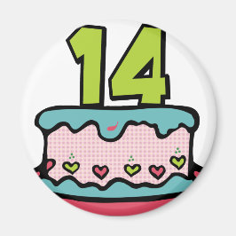 14 jaar oude Birthday Cake Magneet