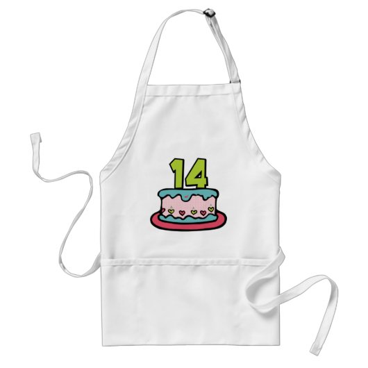 14 jaar oude Birthday Cake Standaard Schort (Voorkant)