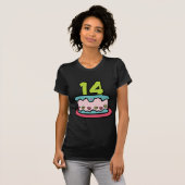 14 jaar oude Birthday Cake T-shirt (Voorkant volledig)