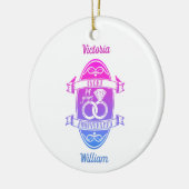 14 jaar traditioneel ivoorjaar 14e trouwdag keramisch ornament (Links)