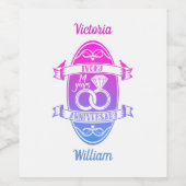 14 jaar traditioneel ivoorjaar 14e trouwdag wijn etiket (Enkel label)