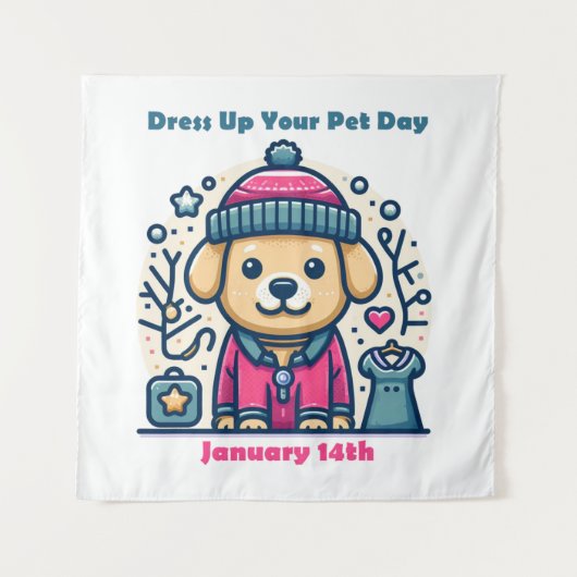 14 jan - Dress Up Your Pet Day Wandkleed (Voorkant)