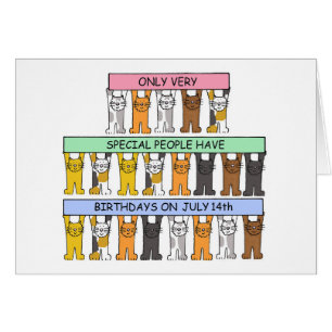 14 juillet Anniversaire Cute Cartoon Cats