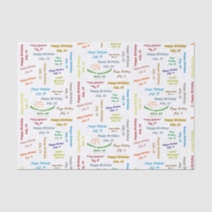 14 juli, 14e verjaardag Weefselpapier Tissuepapier