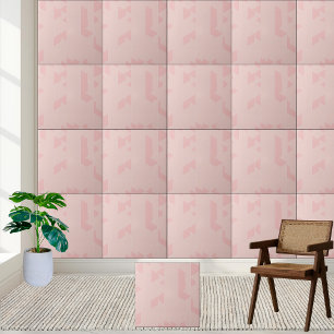 #14 Moderne Abstracte Blush Roze Geometrische Tegeltje