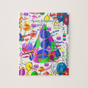 14 november, Birthday Jigzaag Puzzle Legpuzzel