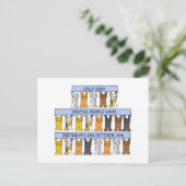 14 oktober jl. Cute Cartoon Cats Briefkaart (Staand voorkant)