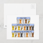 14 oktober jl. Cute Cartoon Cats Briefkaart (Voorkant / Achterkant)