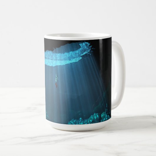 14 oz mok met "Mayan Cenote" afbeelding (Voorkant rechts)
