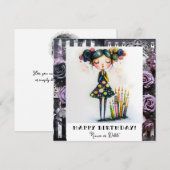 *_* 14  PHOTO NAME Birthday Whimsical Gothic Kaart (Voorkant / Achterkant)