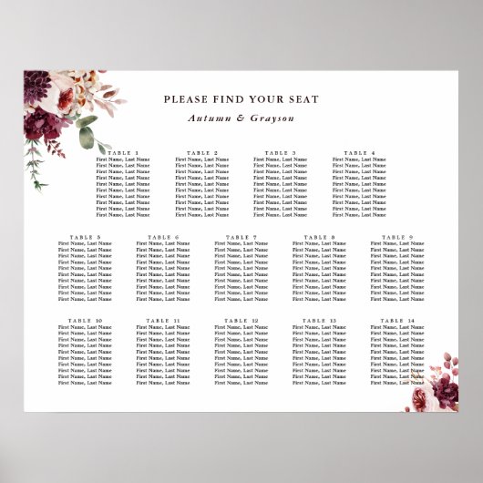 14 Tableau Automne Romance Mariage Tableau de sièg (Devant)