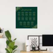 14 Tableau Émeraude Vert Mariage Plat Or (Bureau à domicile)
