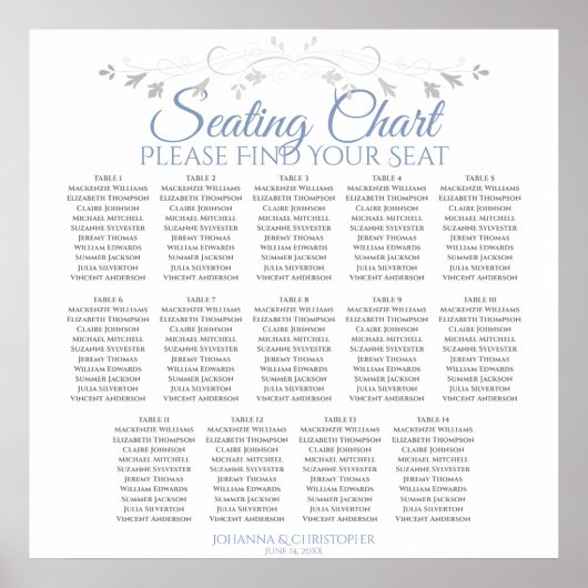 14 Tableau Mariage bleu et gris (Devant)