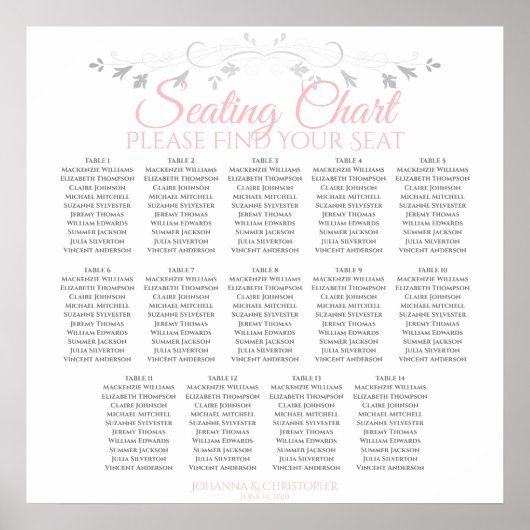14 Tableau Mariage rose et gris (Devant)