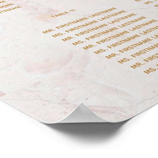 14 Tableau Sièges Orchidées Mariages en marbre ros (Coin)