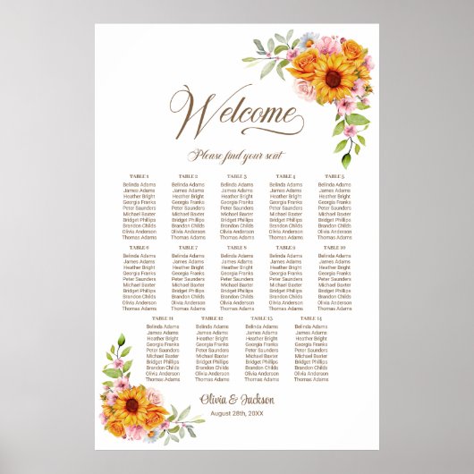 14 Tableau Tableau Mariage rose jaune (Devant)