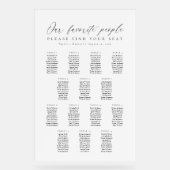 14 Tables Favorite People Acrylic Seating Chart (Recto)