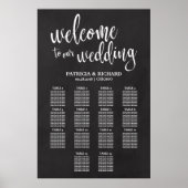 14 Tables Wedding Seating Chart Sign Chalkboard Poster (Voorkant)
