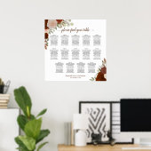 14 Tafel najaar Rozen Boho Wedding Seating Chart Poster (Thuiskantoor)