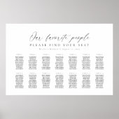 14 Tafels Onze favoriete Mensen Zitschema Plan Poster (Voorkant)