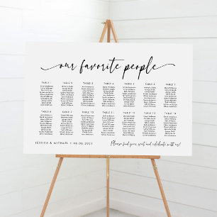 14 Tafels Stoelenkaart Plan van Onze Favoriete Men Poster