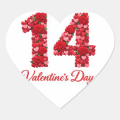 14 Valentine’s Day Heart Number Sticker | Romantic (Devant)