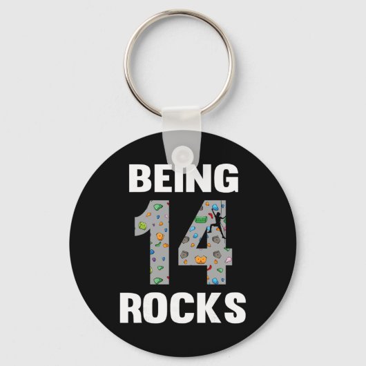 14 Year Old Rock Climber Birthday 14th Climber Bei Sleutelhanger (Voorkant)