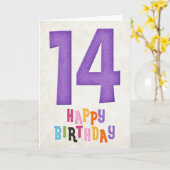 14e anniversaire Bonne carte d'anniversaire Design (Fleur jaune)