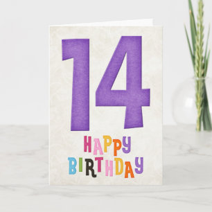 14e anniversaire Bonne carte d'anniversaire Design