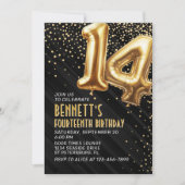14e anniversaire Gold Black Invitation (Devant)