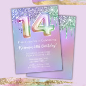 14e anniversaire Invitation fête rose violet Parti