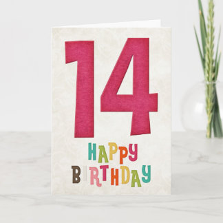 14e anniversaire Joyeux dessin de carte d'annivers