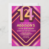 14e anniversaire Neon Invitation (Devant)